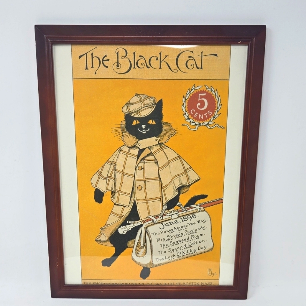 Vintage 'The Black Cat' Framed Print
